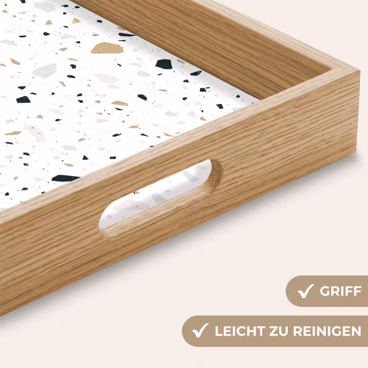 Tablett - Terrazzo - Muster - Weiß - Neutral — 8
