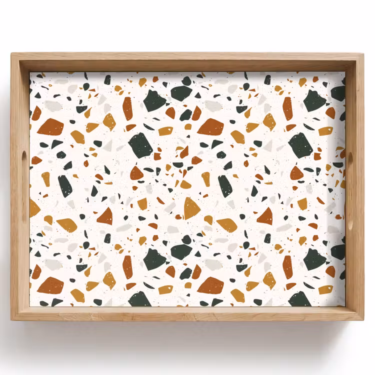Tablett - Terrazzo - Muster - Weiß - Terra — 1