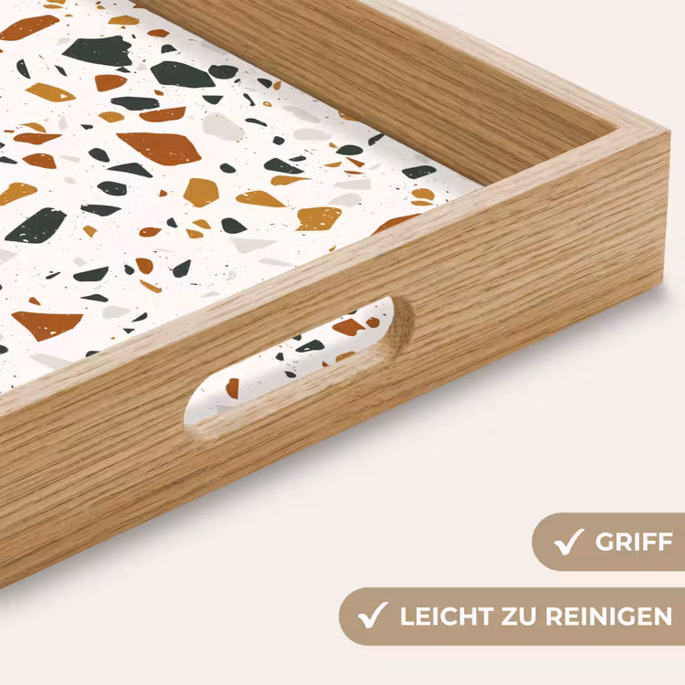 Tablett - Terrazzo - Muster - Weiß - Terra — 8