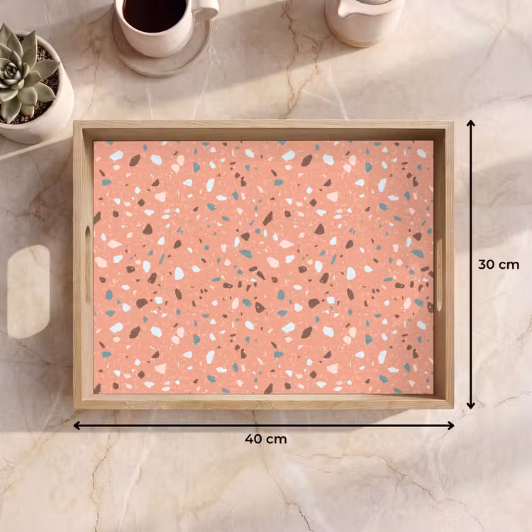 Tablett - Terrazzo - Muster - Bunt - Rosa - Blau — 7