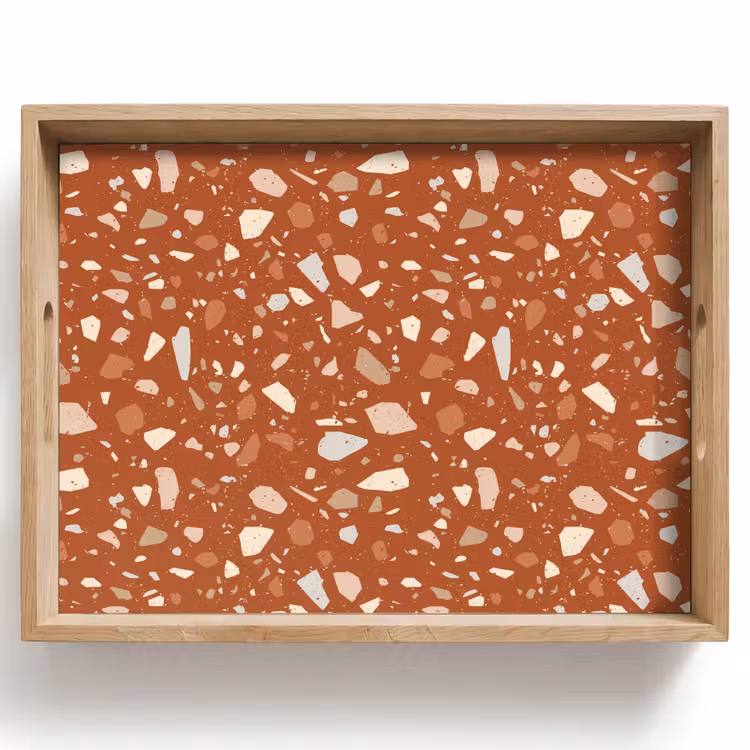 Tablett - Terrazzo - Muster - Lehm — 1