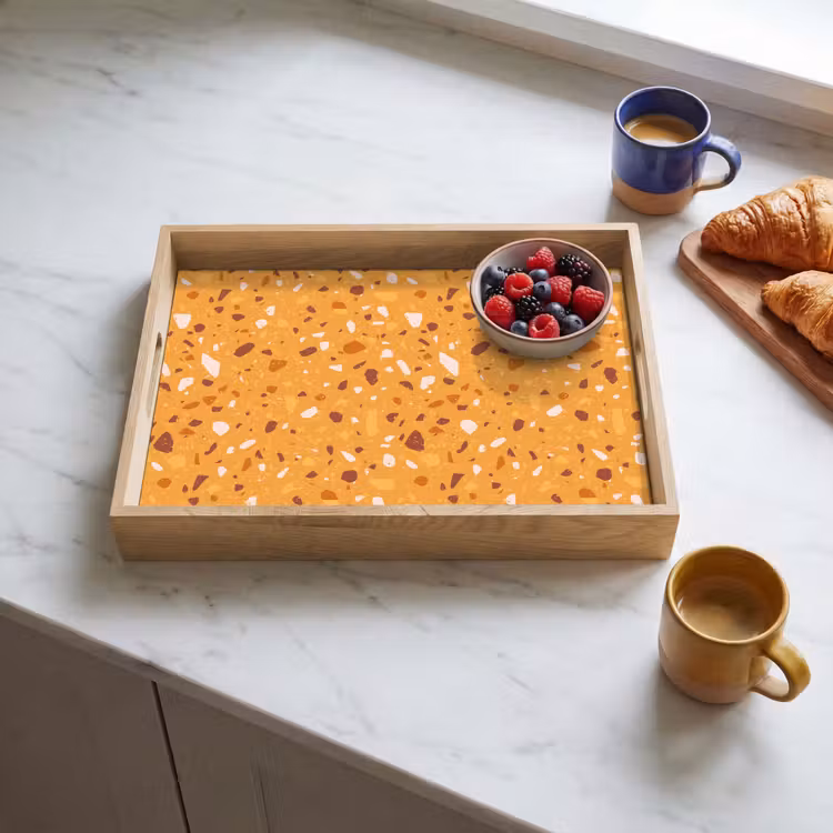 Tablett - Terrazzo - Muster - Ockergelb — 3