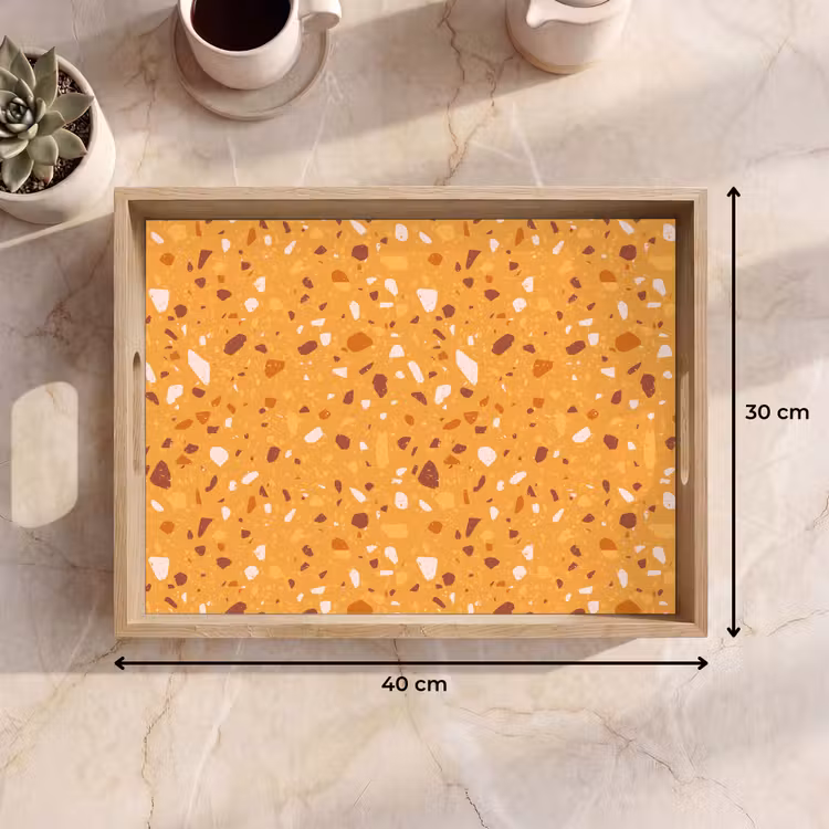 Tablett - Terrazzo - Muster - Ockergelb — 7