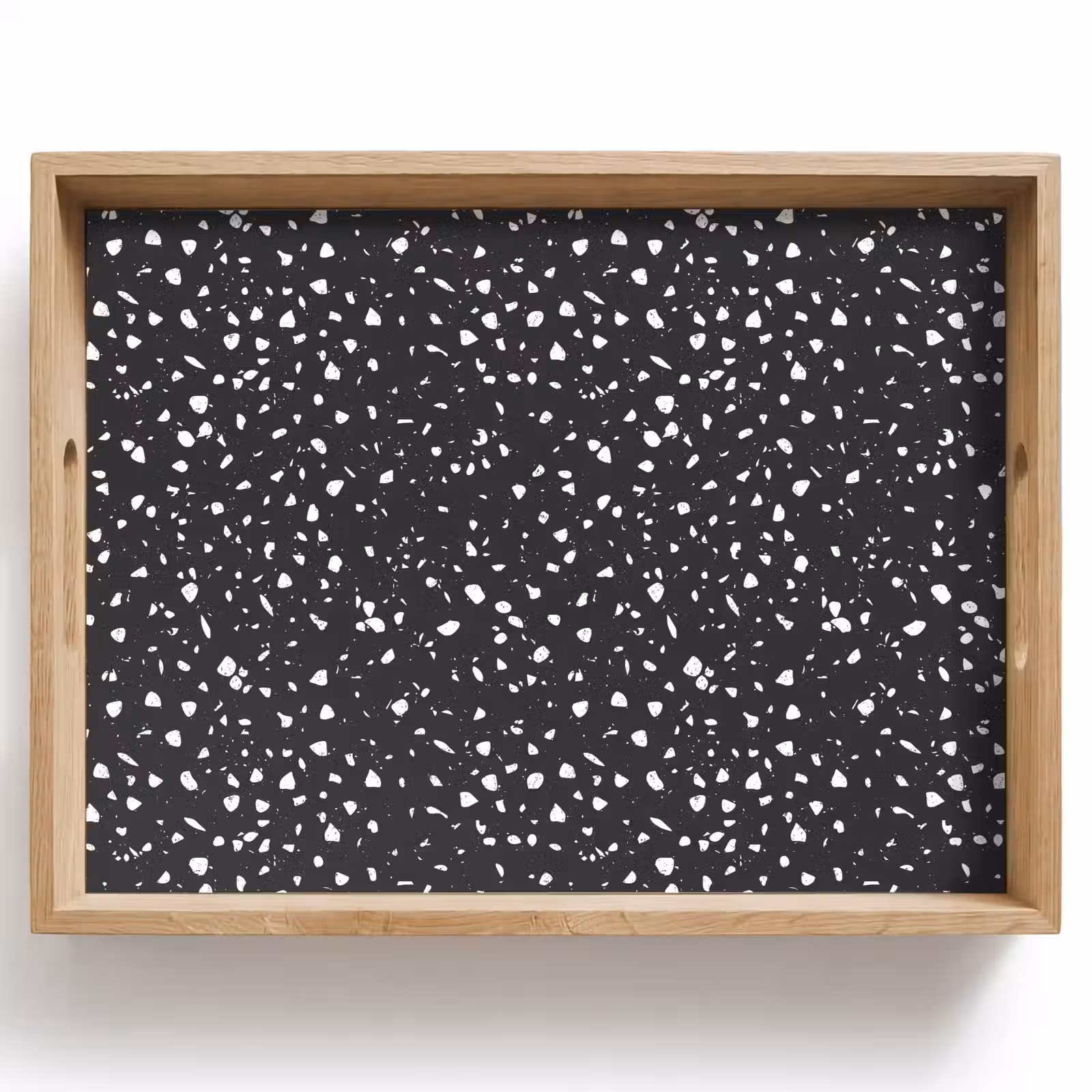 Tablett - Terrazzo - Muster - Schwarz - Weiß — 1