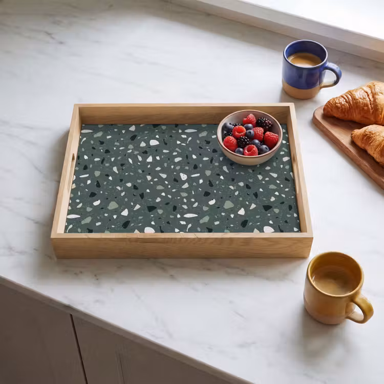 Tablett - Terrazzo - Muster - Bunt - Grün — 3