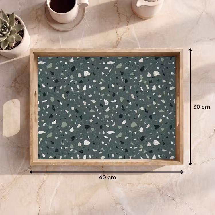 Tablett - Terrazzo - Muster - Bunt - Grün — 7