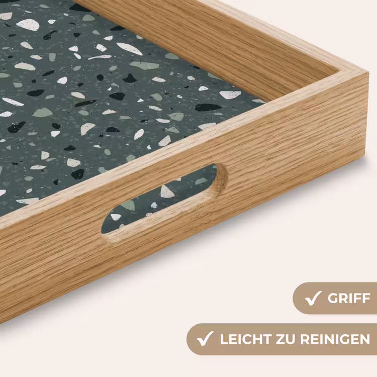 Tablett - Terrazzo - Muster - Bunt - Grün — 8