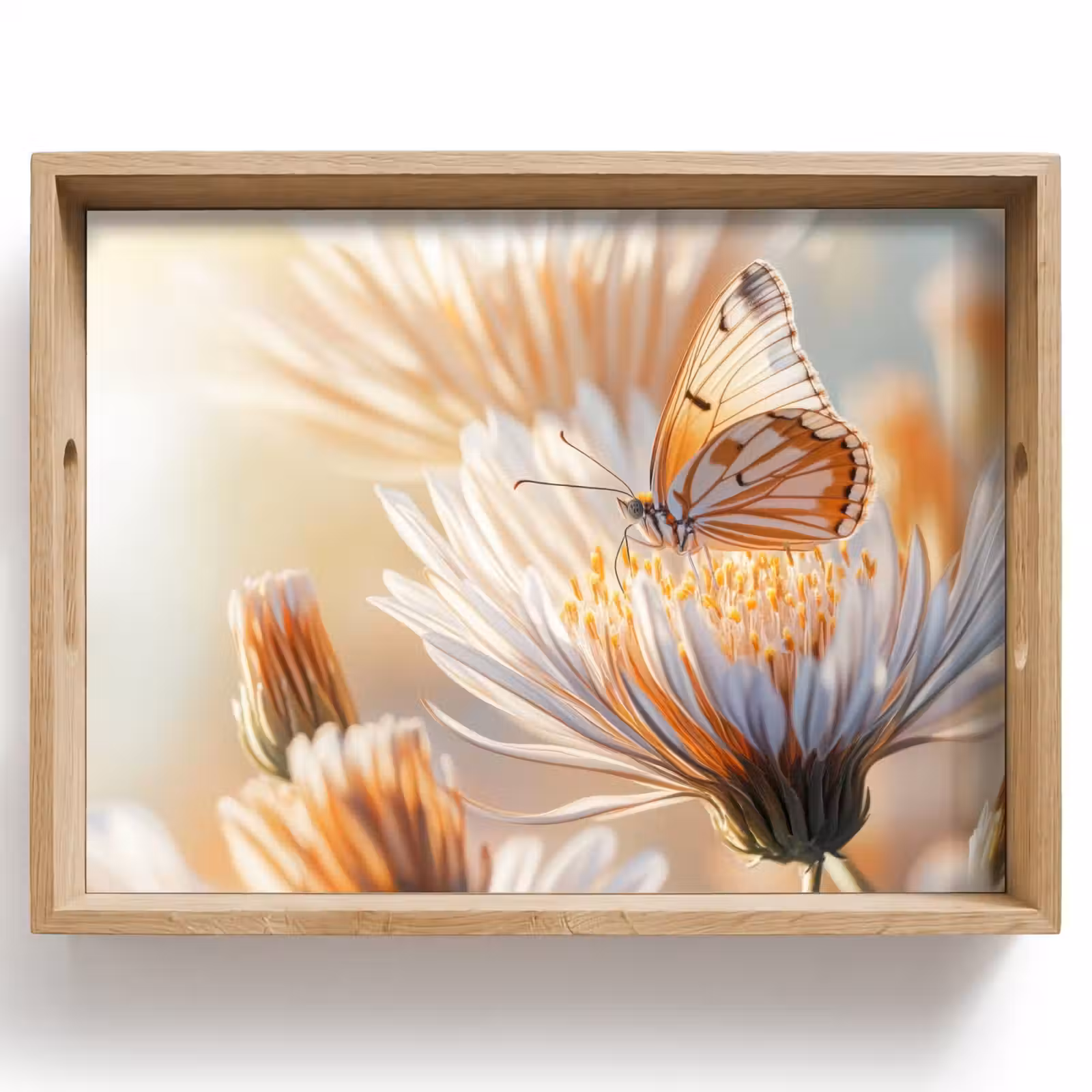 Tablett - Schmetterling - Blume - Orange — 1