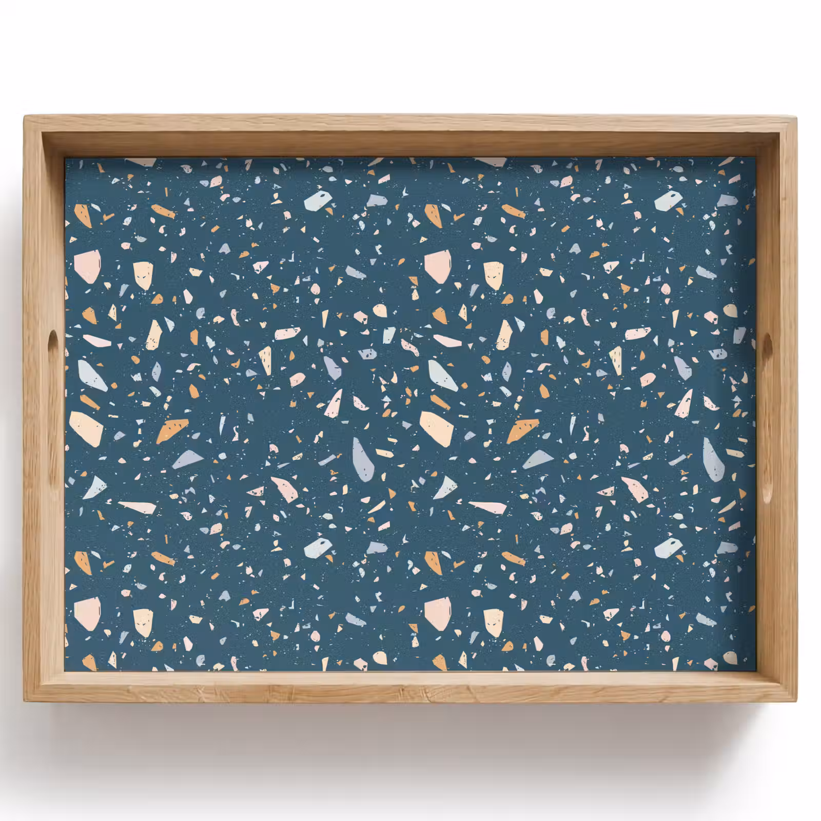 Tablett - Terrazzo - Muster - Farbenfroh - Tiefblau — 1