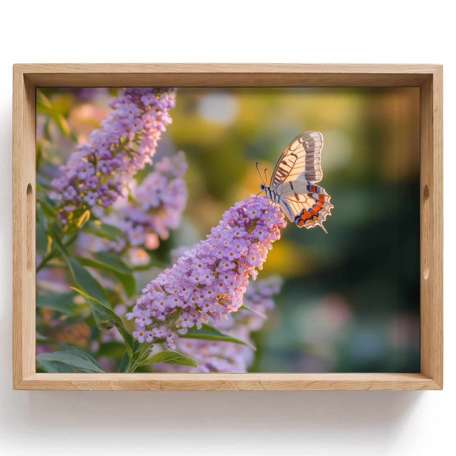 Tablett - Verschnörkelt - Schmetterling - Lila - Blumen — 1