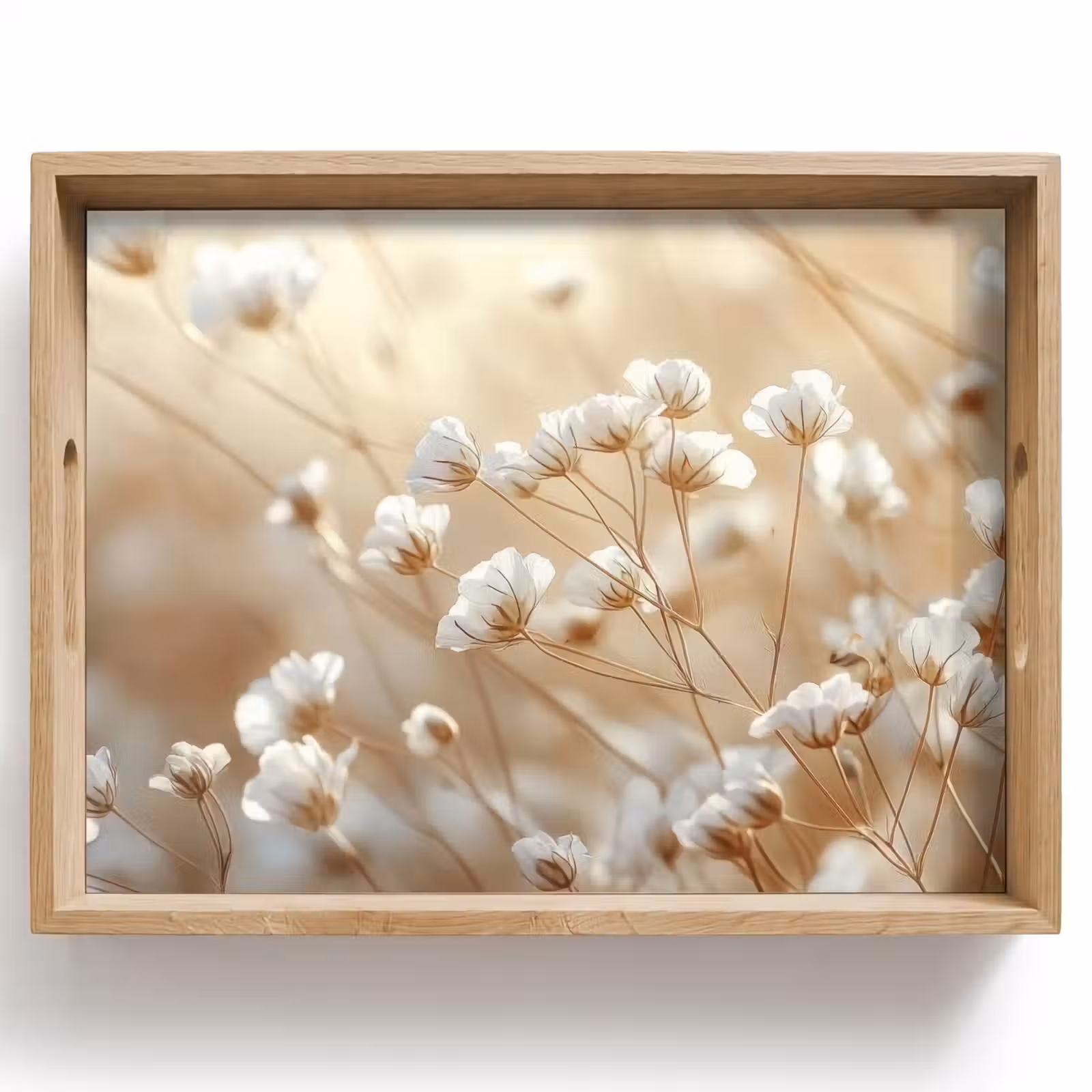 Tablett - Wild - Blumen - Weiß — 1