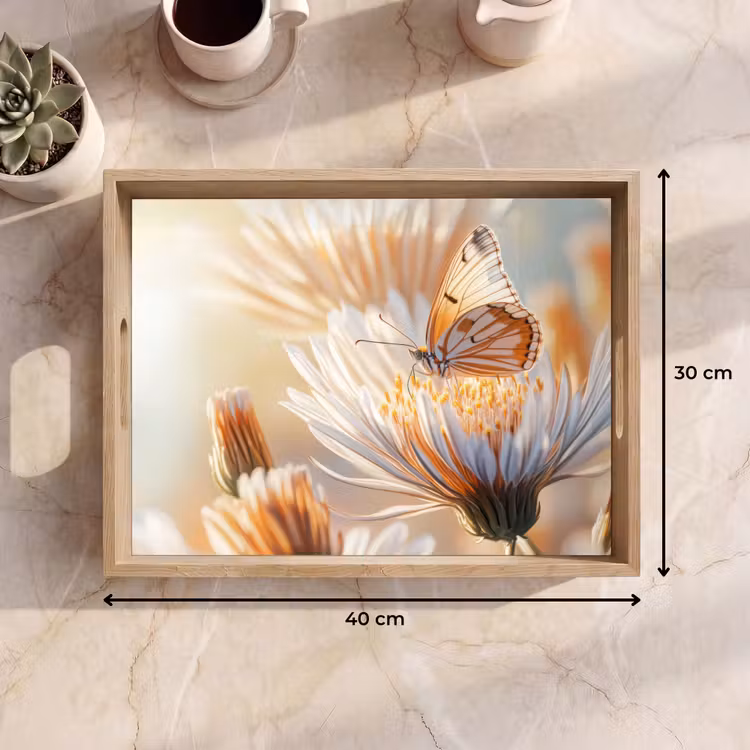 Tablett - Schmetterling - Blume - Orange — 7