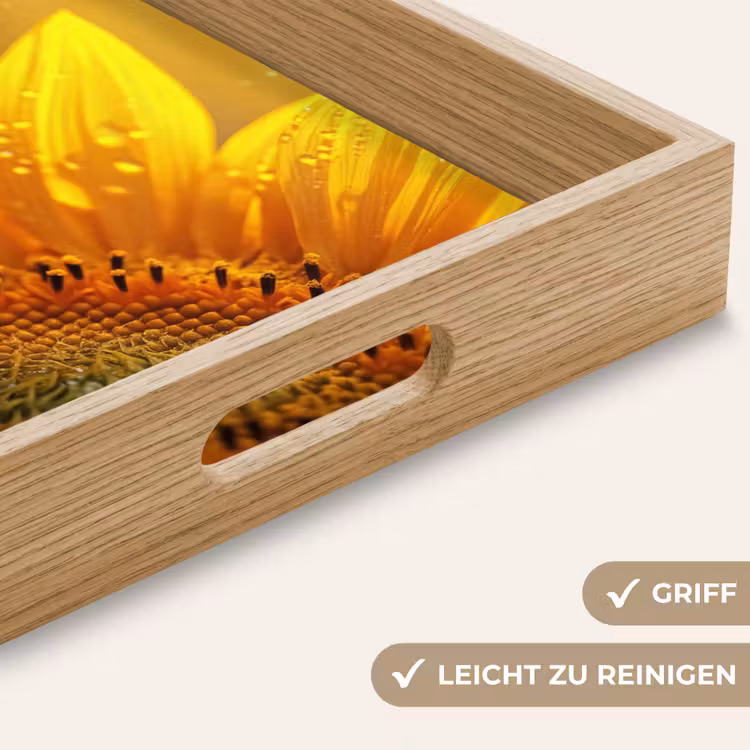 Tablett - Sonnenblume - Tautropfen - Gelb - Sonnenlicht — 8