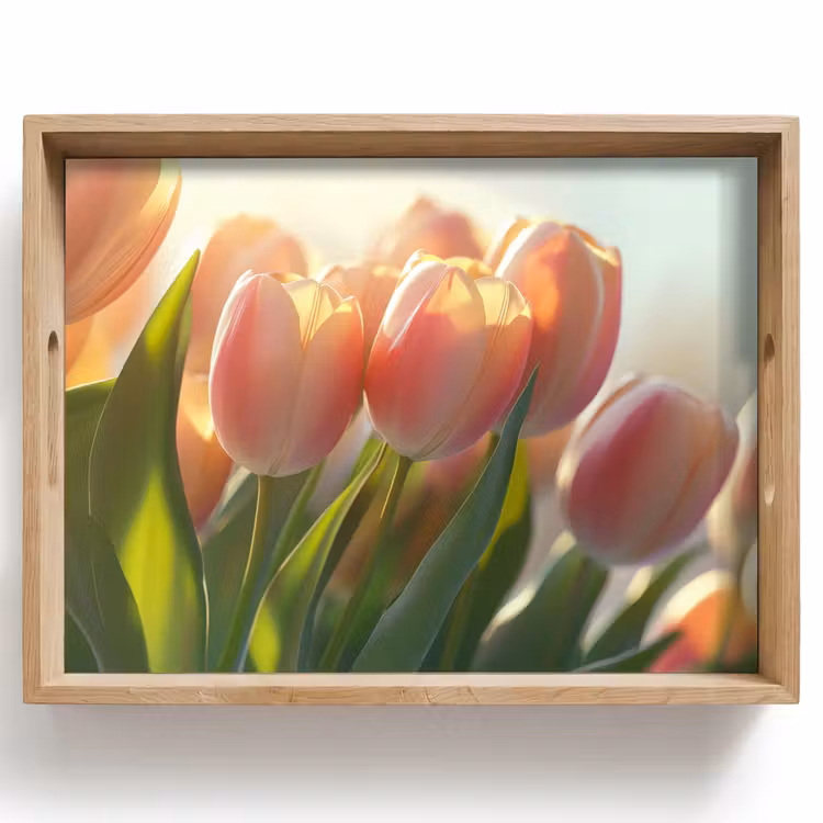 Tablett - Tulpen - Rosa - Sonnenstrahlen — 1