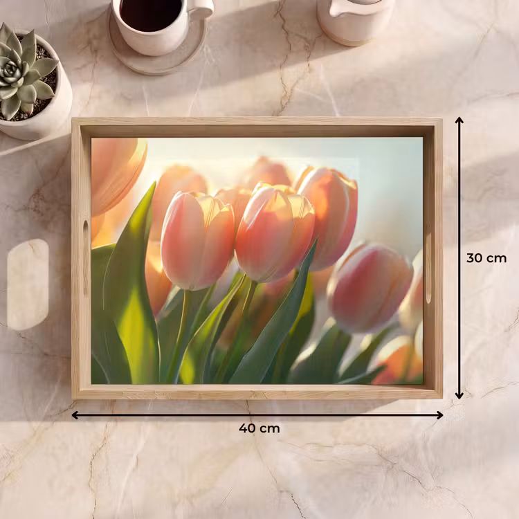 Tablett - Tulpen - Rosa - Sonnenstrahlen — 7