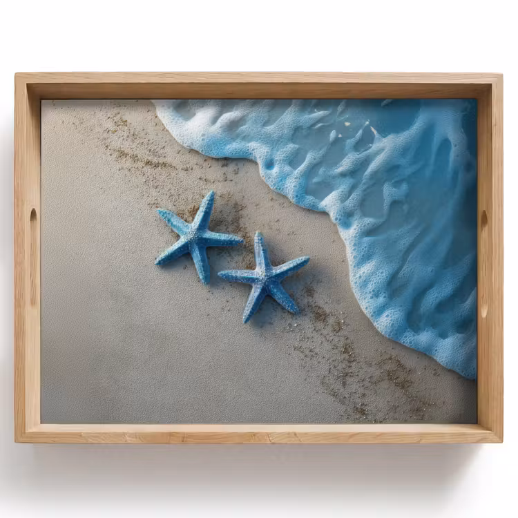 Tablett - Seestern - Sand - Meer - Blau — 1