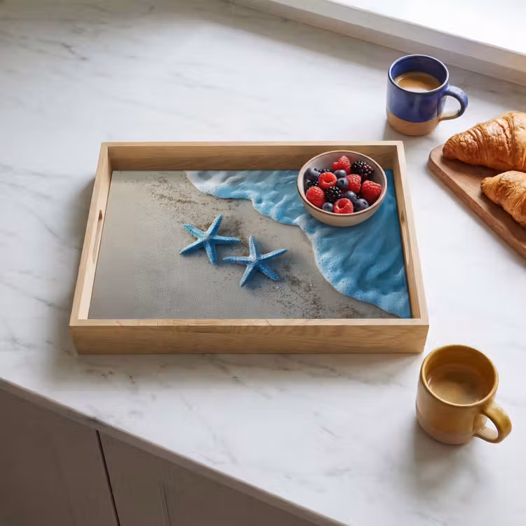 Tablett - Seestern - Sand - Meer - Blau — 3