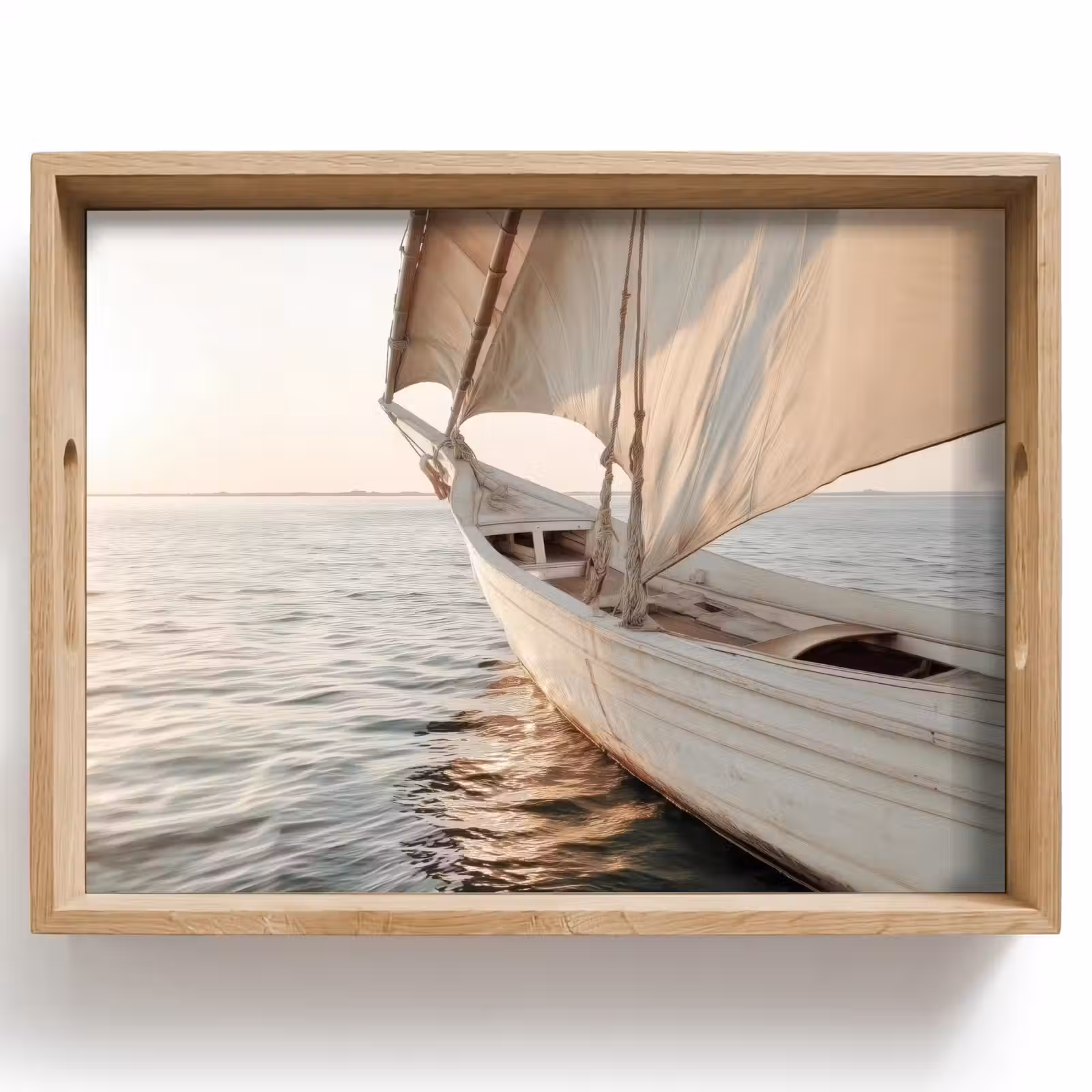 Tablett - Segelboot - Meer - Beige - Sonne — 1