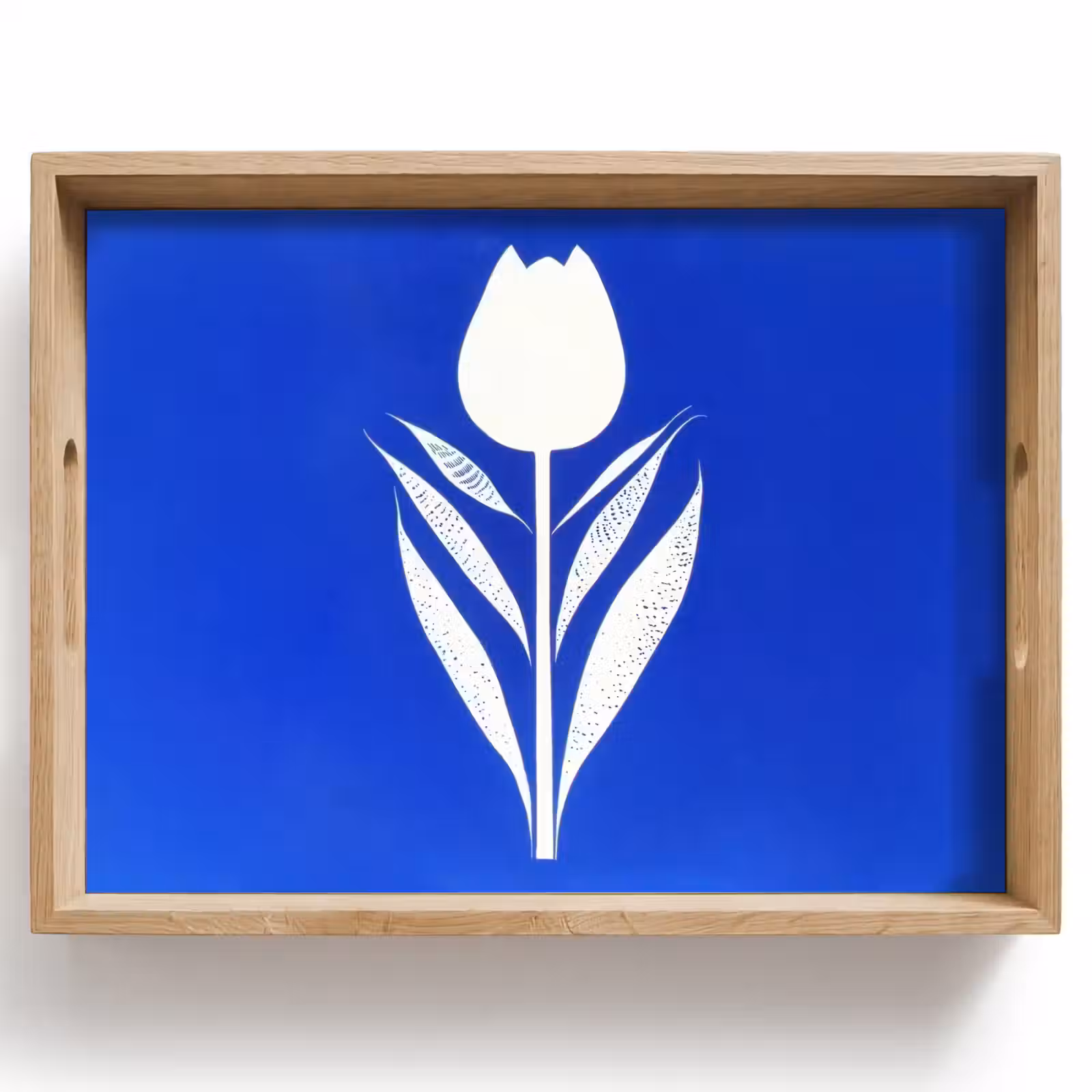 Tablett - Tulpe - Minimalistisch - Blätter - Weiß — 1