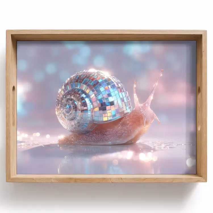 Tablett - Schnecke - Disco - Mosaik - Blau — 1