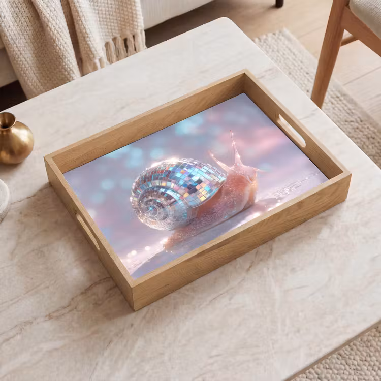 Tablett - Schnecke - Disco - Mosaik - Blau — 2