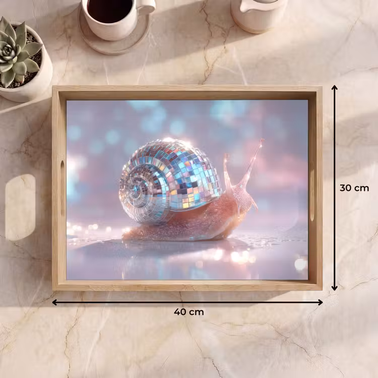 Tablett - Schnecke - Disco - Mosaik - Blau — 7