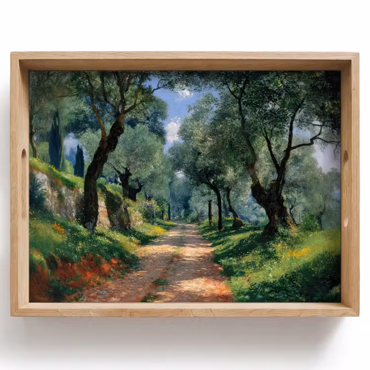 Tablett - Weg - Bäume - Schatten - — 1