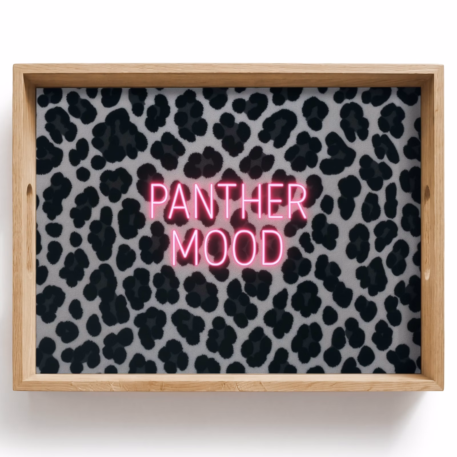 Tablett - Pantherdruck - Schwarz - Neonschrift - Rosa — 1