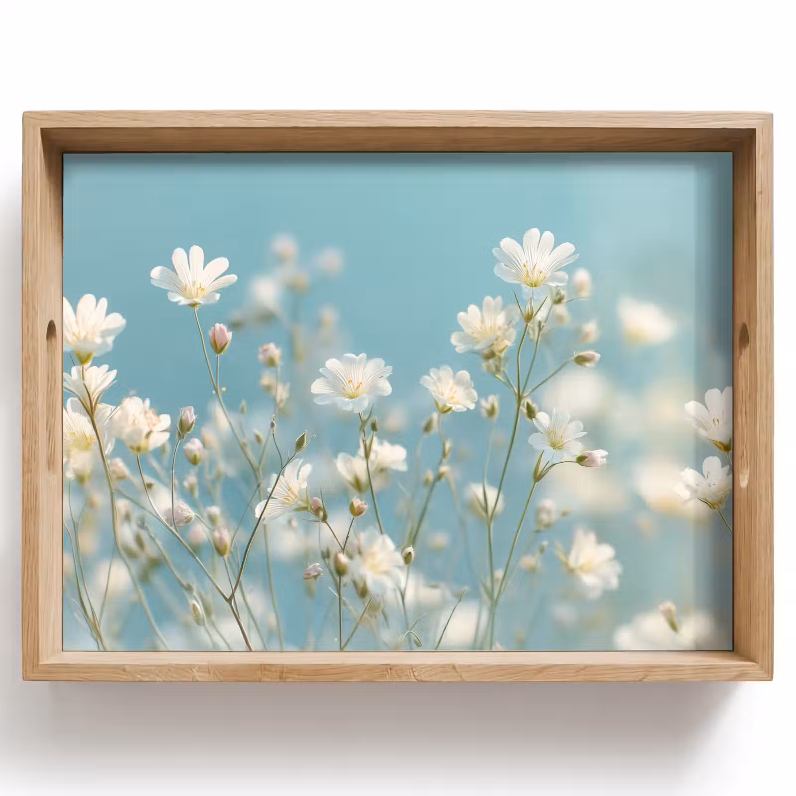 Tablett - Stängel - Blumen - Luft - Weiß — 1