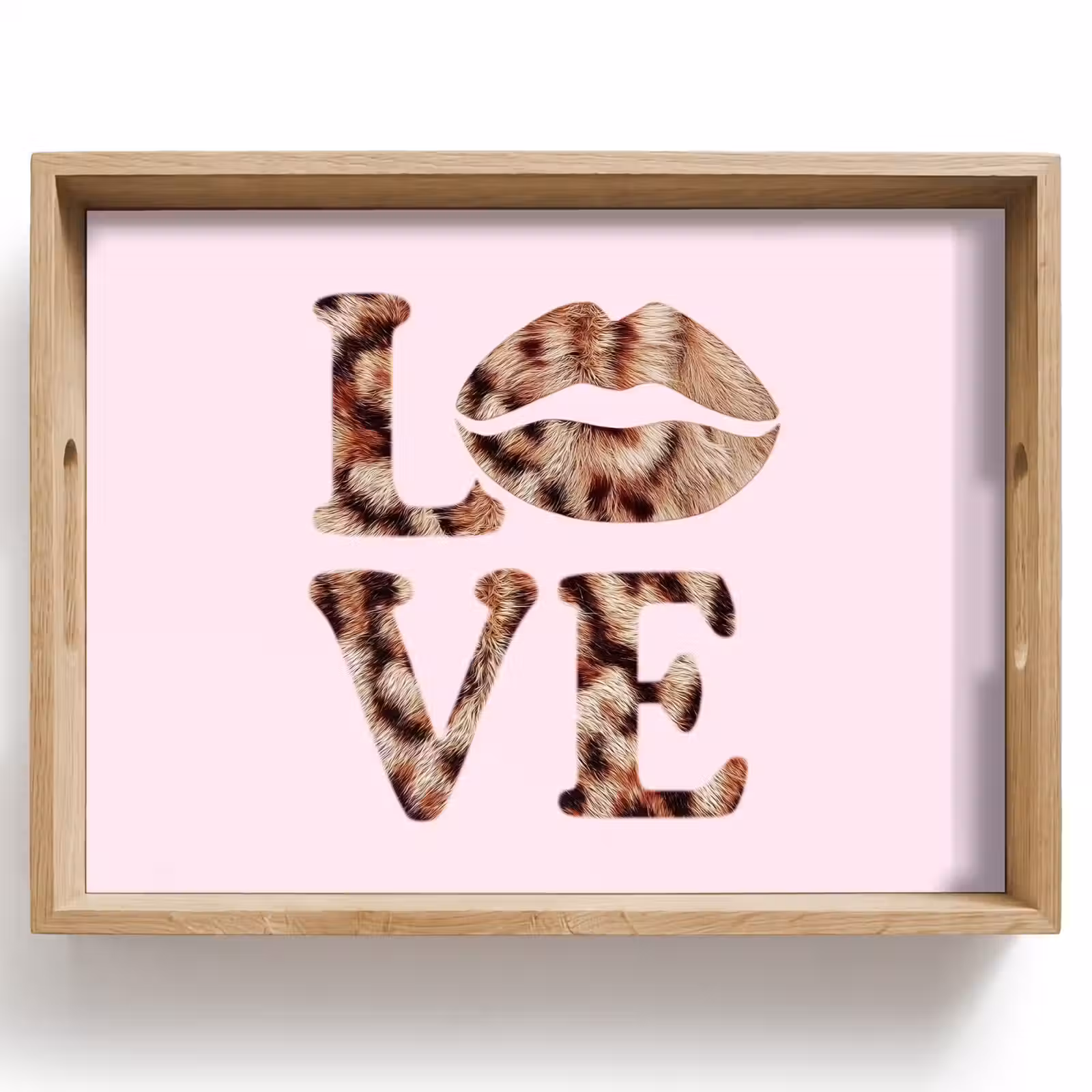 Tablett - Text - Liebe - Panthermantel - Hellrosa — 1