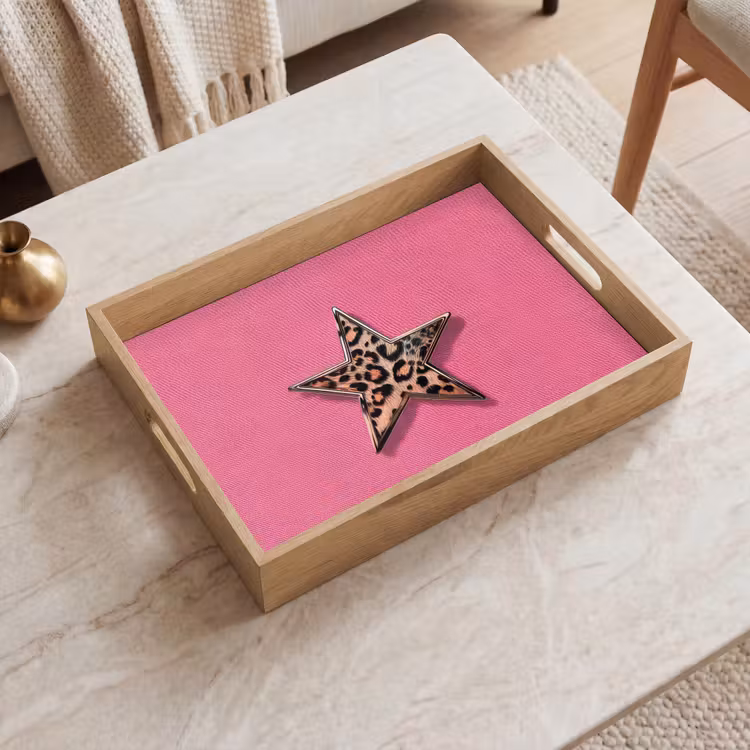 Tablett - Stern - Leopard - Druck - Rosa — 2