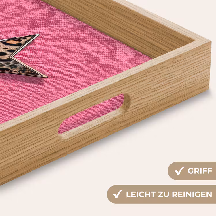 Tablett - Stern - Leopard - Druck - Rosa — 8