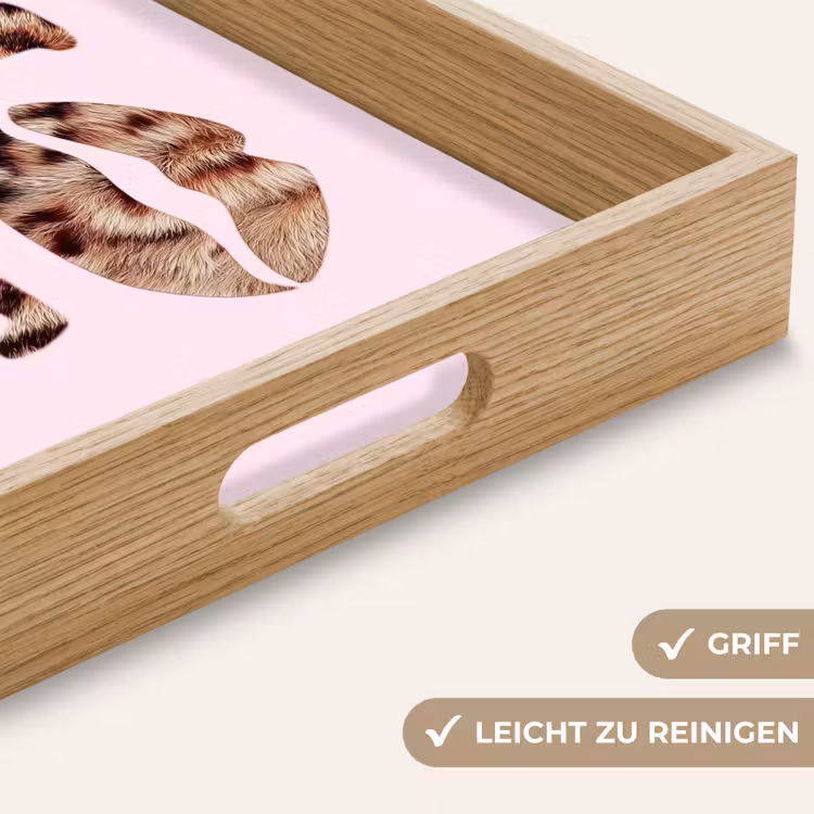 Tablett - Text - Liebe - Panthermantel - Hellrosa — 8