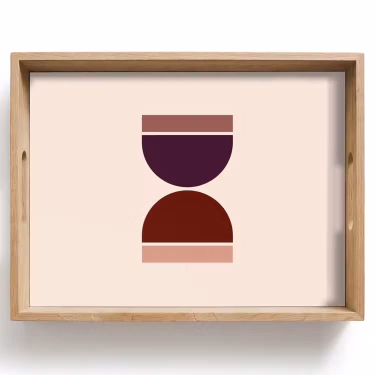Tablett - Sanduhr - Symmetrisch - Rot - Lila — 1