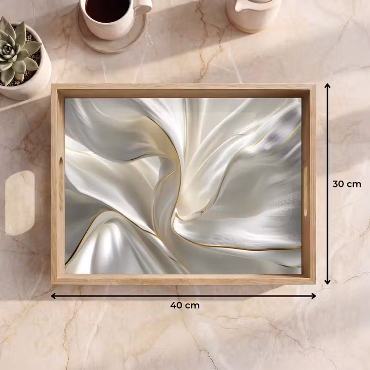 Tablett - Stoff - Plissee - Gold — 7