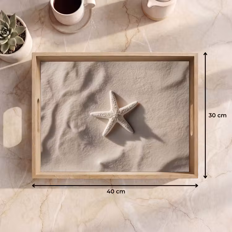 Tablett - Strand - Seestern - Sand - Beige — 7