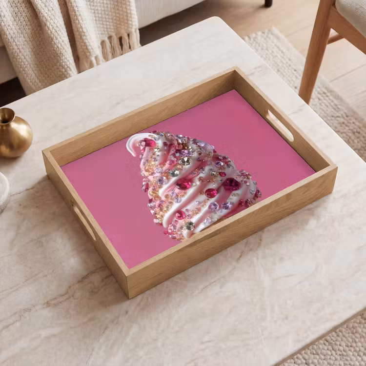 Tablett - Softeis - Edelsteine - Rosa - Waffel — 2