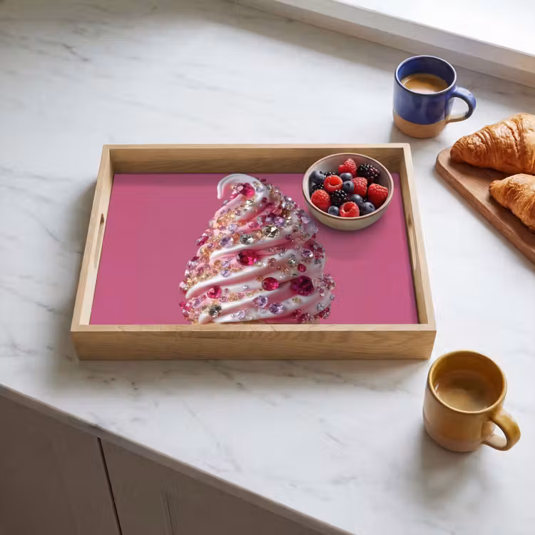 Tablett - Softeis - Edelsteine - Rosa - Waffel — 3