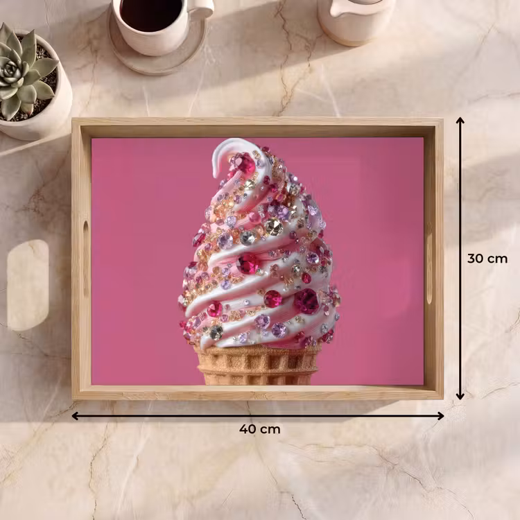 Tablett - Softeis - Edelsteine - Rosa - Waffel — 7