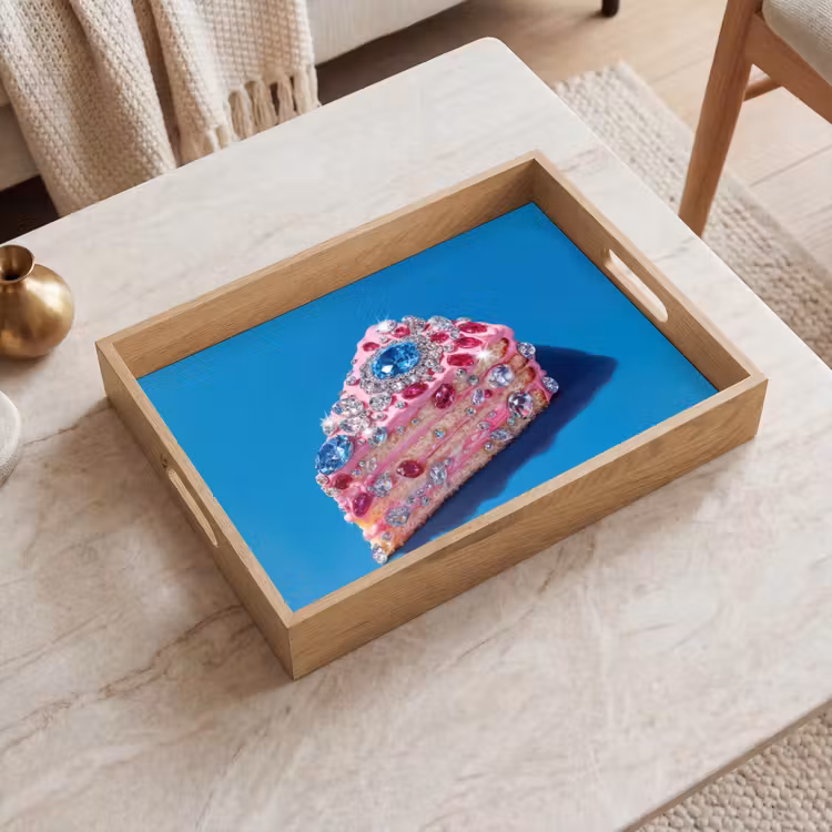 Tablett - Torte - Edelsteine - Glitzer - Rosa — 2