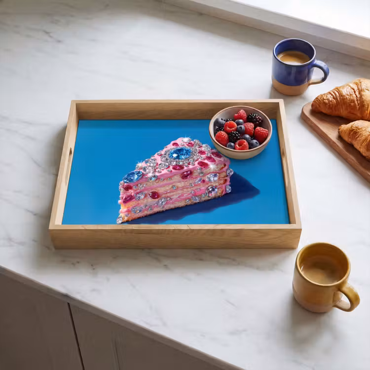Tablett - Torte - Edelsteine - Glitzer - Rosa — 3