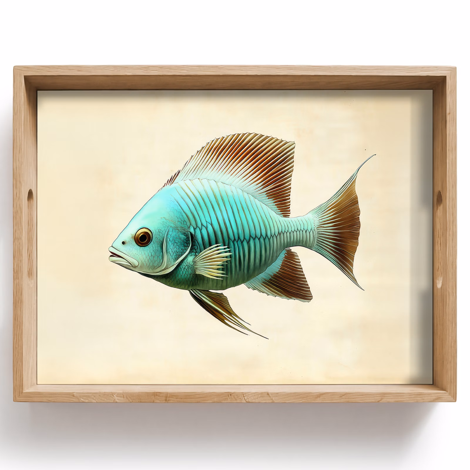 Tablett - Schuppen - Fisch - Minze - Minimalistisch — 1