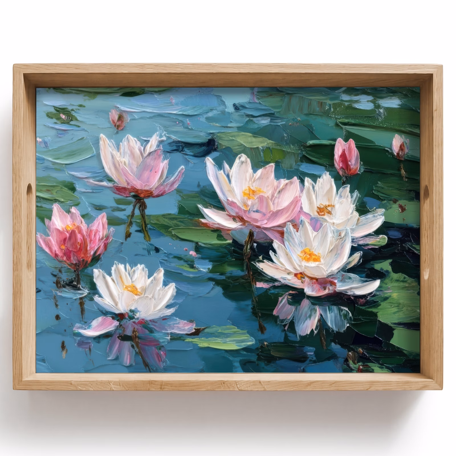Tablett - Seerosen - Blumen - Rosa - Wasser — 1