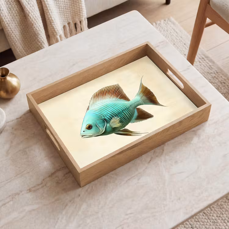 Tablett - Schuppen - Fisch - Minze - Minimalistisch — 2