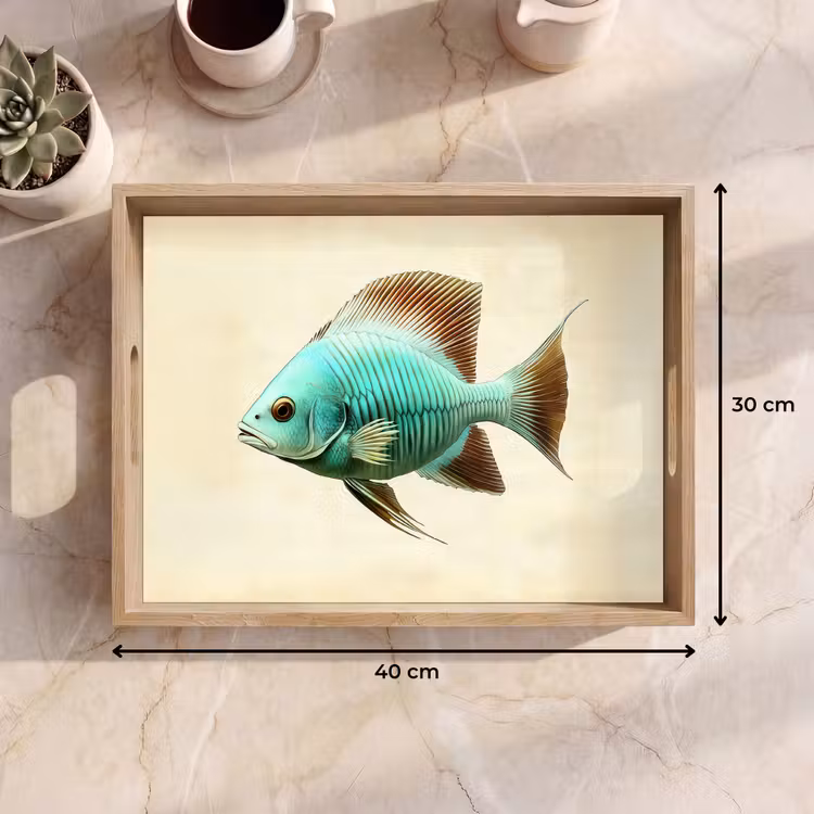 Tablett - Schuppen - Fisch - Minze - Minimalistisch — 7