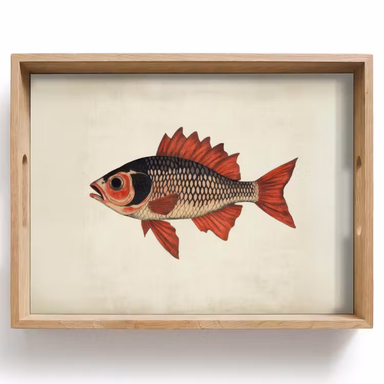 Tablett - Schuppen - Rot - Fisch - Flossen — 1