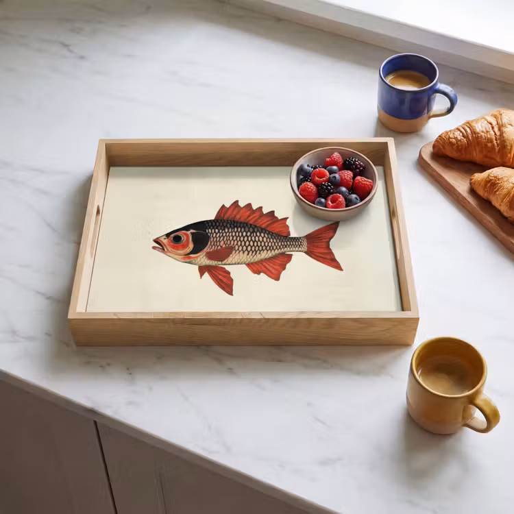 Tablett - Schuppen - Rot - Fisch - Flossen — 3