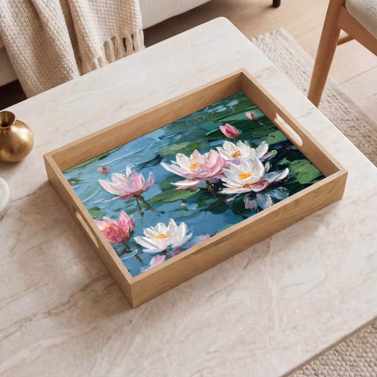 Tablett - Seerosen - Blumen - Rosa - Wasser — 2