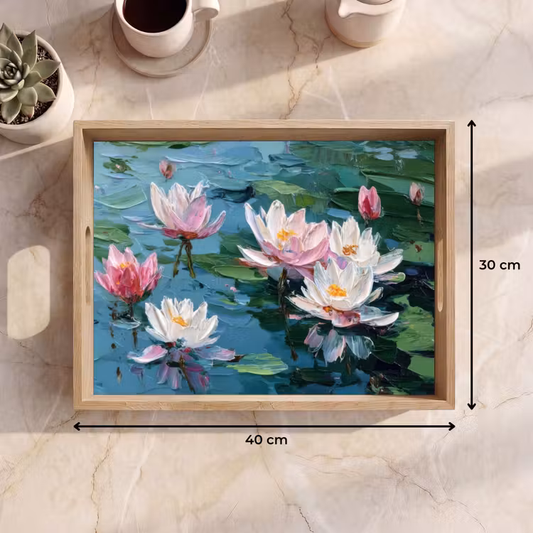 Tablett - Seerosen - Blumen - Rosa - Wasser — 7