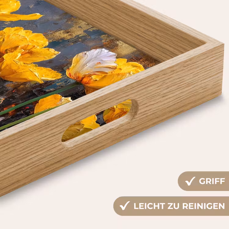 Tablett - Tulpen - Gelb - Pinselstriche - Abstrakt — 8